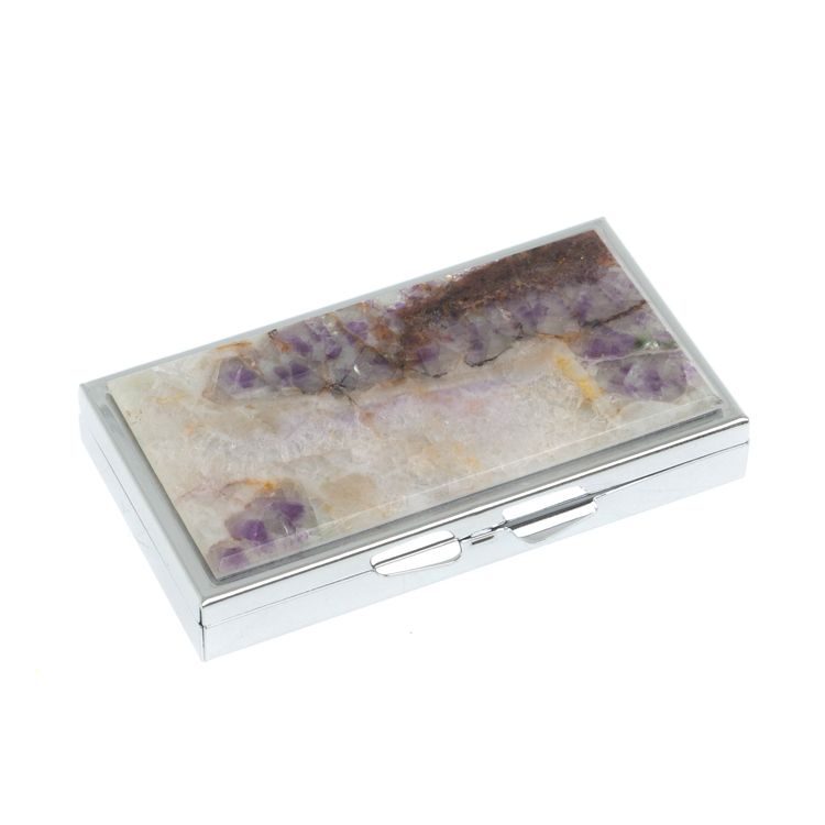 Таблетница на 7 отделений камень флюорит цвет серебро фото 1 — 