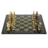 Бронзовые шахматы "Железнодорожники" доска 40х40 см змеевик фото 2 — 