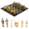 Бронзовые шахматы "Железнодорожники" доска 40х40 см змеевик фото 1 — 