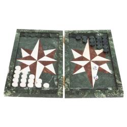 Каменные нарды &quot;Звезда&quot; белый мрамор / лемезит — 