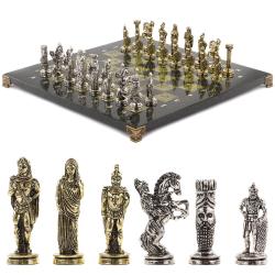 Шахматы сувенирные Александр Македонский&quot; доска 36х36 см камень змеевик — 