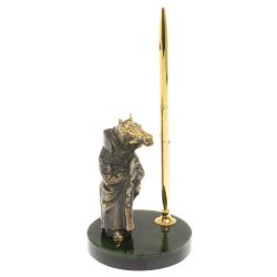 Подставка под ручку &quot;Конь в пальто&quot; камень нефрит — 