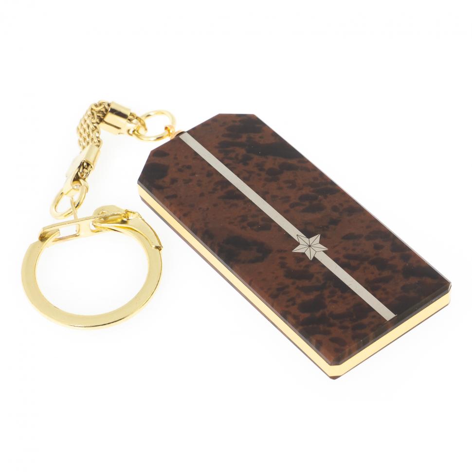 Брелок погон "Младший лейтенант" камень обсидиан фото 1 — 