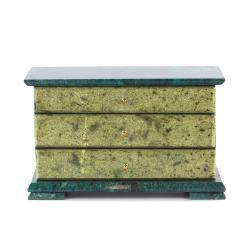Ларец &quot;Комод&quot; 3 ящика змеевик 21x12x16 см — 