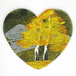 Магнит с рисунком &quot;Сердце&quot; большой змеевик — 