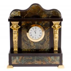 Часы &quot;Кариатида&quot; бронза долерит офиокальцит — 