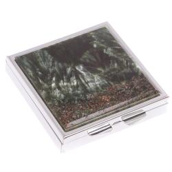 Таблетница на 4 отделения камень серафинит цвет серебро — 