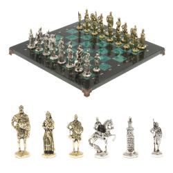 Сувенирные шахматы &quot;Русь&quot; доска 40х40 см шабровский змеевик — 