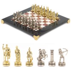 Шахматы &quot;Лучники&quot; доска 28х28 см мрамор лемезит — 