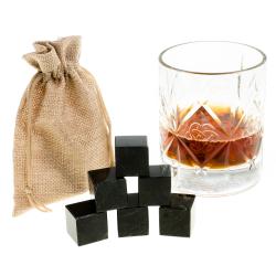 Камни для виски набор 6 кубиков черный змеевик — 