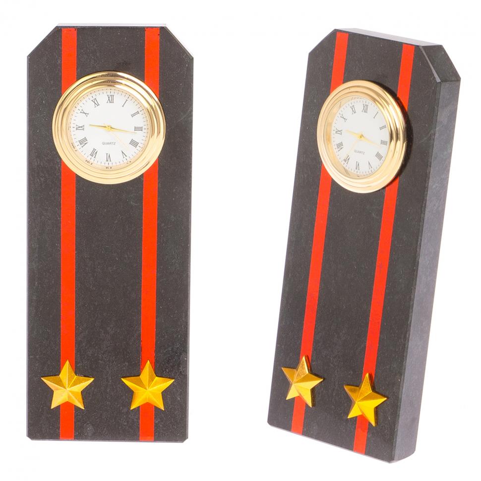 Часы "Погон подполковник МП ВМФ" из змеевика фото 1 — 