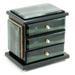 Ларец ручной работы &quot;Комод&quot; камень офиокальцит бронза — 