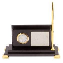 Визитница с часами &quot;Стандарт&quot; долерит мрамор — 