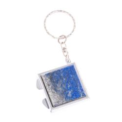 Складное зеркало брелок из афганского лазурита квадратное — 