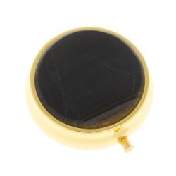 Таблетница на 3 отсека камень соколиный глаз цвет золото — 