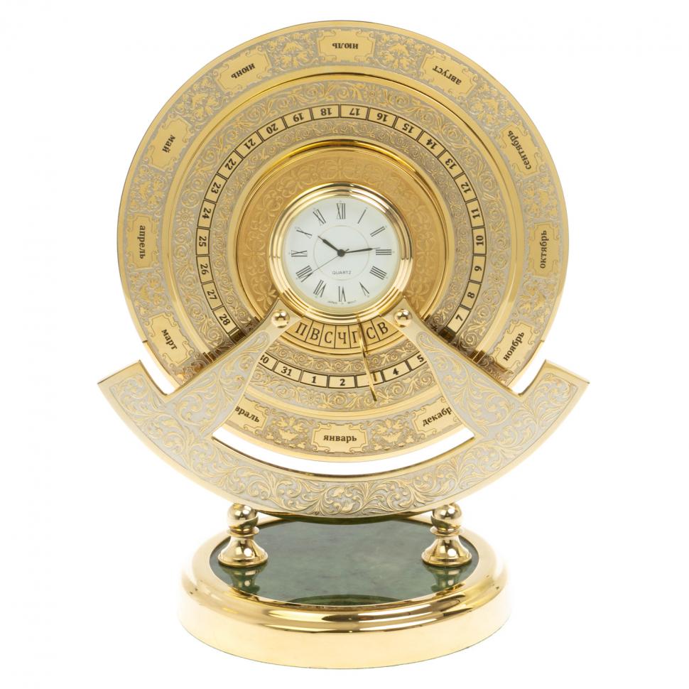 Часы «Вечный календарь» из нефрита, Златоуст фото 1 — 