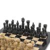 Каменные шахматы "Дебют"  доска 30х30 см мрамор ракушечник фото 3 — 