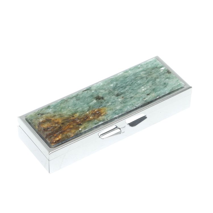 Таблетница на 3 отделения камень парагонит цвет серебро фото 1 — 