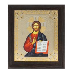 Икона гравюра &quot;Спаситель&quot; 24,5х28,5 см Златоуст — 