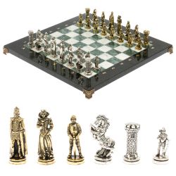 Шахматы подарочные &quot;Рыцари&quot; доска 36х36 мрамор змеевик — 
