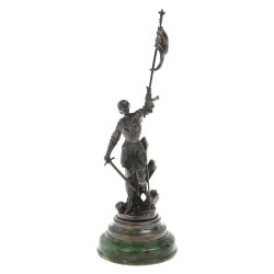 Бронзовая статуэтка &quot;Жанна Дарк&quot; на нефрите — 