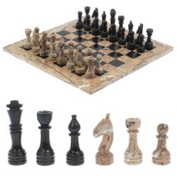Шахматы из камня &quot;Виктория&quot; доска 38х38 см оникс мрамор — 