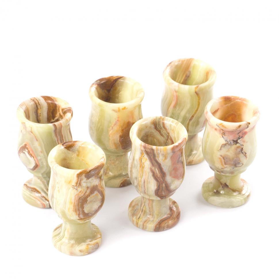 Рюмки из камня оникс набор 20 мл 6 шт 3,8х7 см в коробке (1,5х3) фото 1 — 