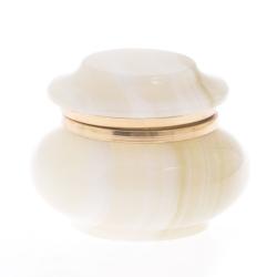 Шкатулка круглая &quot;Грибок&quot; камень оникс 7,6х5,9 см (3) — 