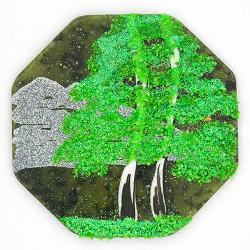 Магнит с рисунком &quot;Восьмигранник&quot; большой камень змеевик — 