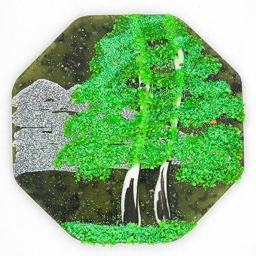 Магнит с рисунком "Восьмигранник" большой камень змеевик фото 1 — 