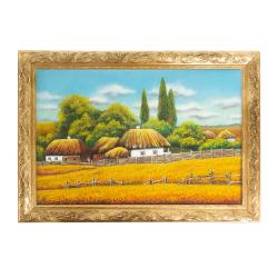 Картина &quot;Домик в деревне&quot; багет 46х66 см, каменная крошка — 