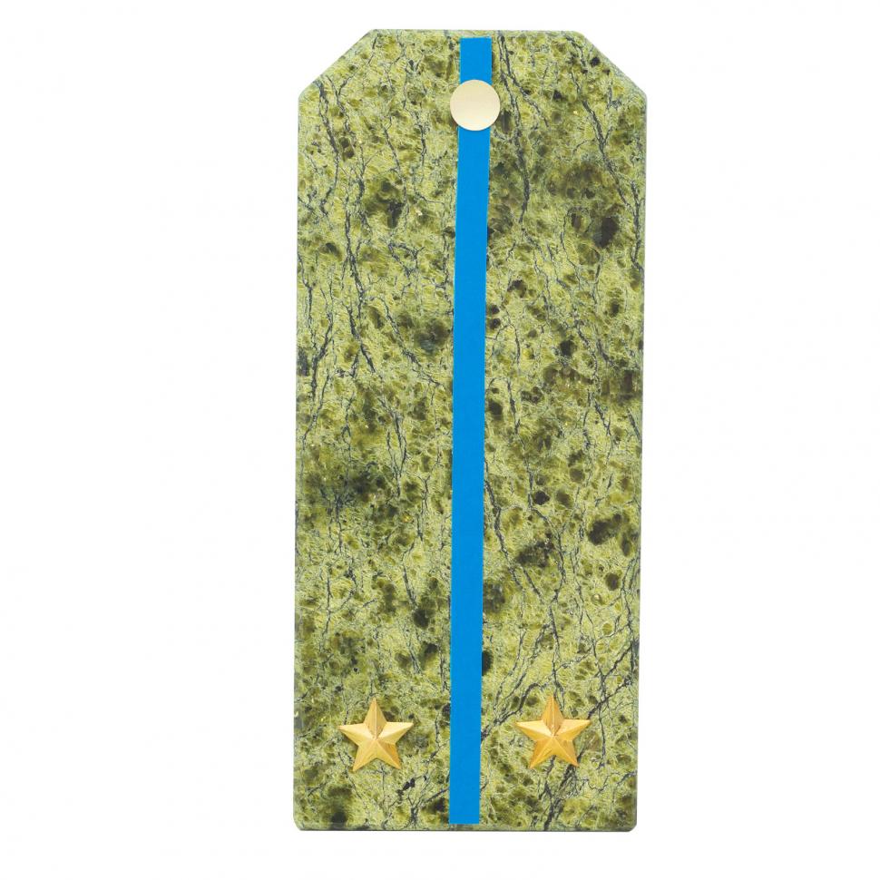 Сувенирный магнит "Погон Лейтенант ВВС, ВКС, ВДВ" камень змеевик фото 1 — 