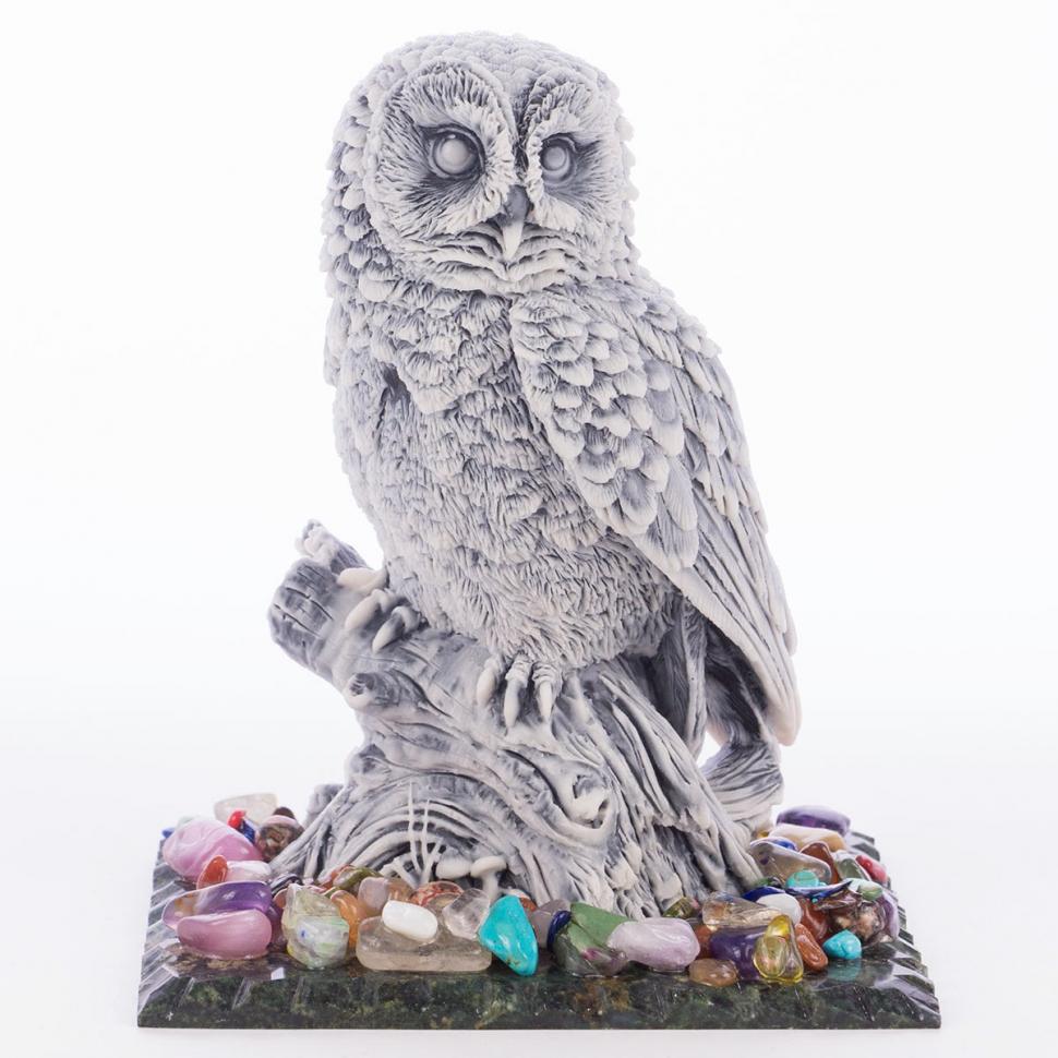 Сувенир "Сова №2" из мрамолита фото 1 — 