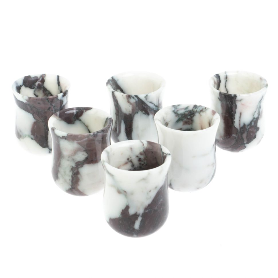 Набор рюмок 6 шт из саянского мрамора 5х5х6 см фото 1 — 