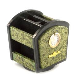 Набор канцелярский органайзер с часами и гербом РФ вращающийся — 