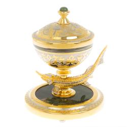 Икорница &quot;Стерлядка&quot; из нефрита Златоуст — 