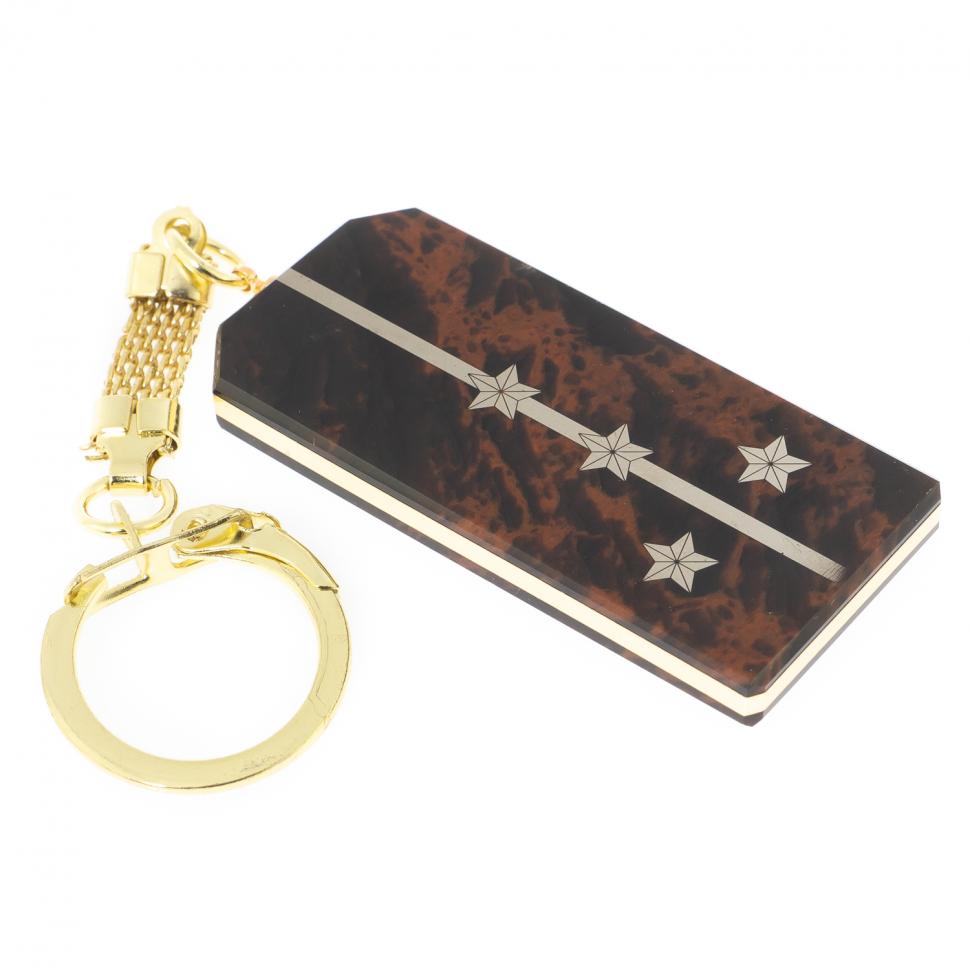 Брелок погон "Капитан" камень обсидиан фото 1 — 