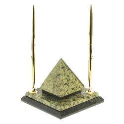 Визитница &quot;Пирамида&quot; из змеевика 12,5х12,5х10 см — 