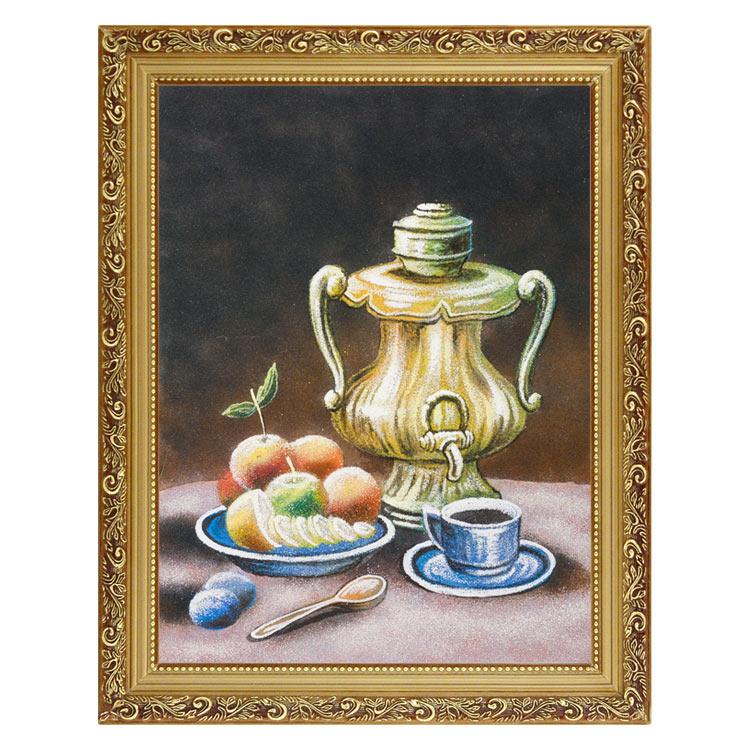 Натюрморт с самоваром багет 36х46 см, каменная крошка фото 1 — 