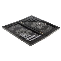 Нарды с гравировкой &quot;Отечественная война&quot; из камня гранит — 