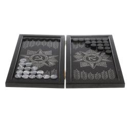 Нарды с гравировкой &quot;Отечественная война&quot; из камня гранит — 