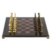 Шахматы "Ренессанс" доска 36х36 см змеевик, лемезит фигуры цвет бронза-золото фото 2 — 