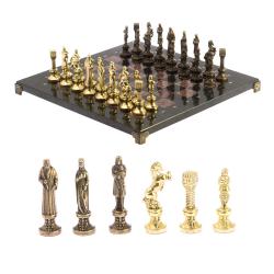 Шахматы &quot;Ренессанс&quot; доска 36х36 см змеевик, лемезит фигуры цвет бронза-золото — 