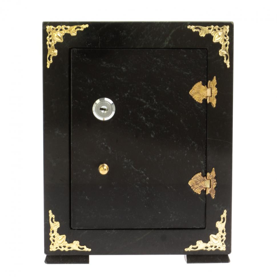 Сейф средний из черного змеевика 19х16х24 см фото 1 — 