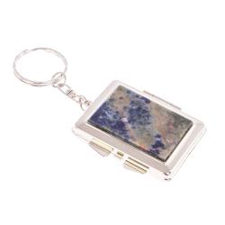 Складное зеркало брелок из содалита прямоугольное — 