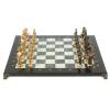 Шахматы подарочные из бронзы "Средневековье" 40х40 см мрамор змеевик фото 2 — 