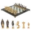 Шахматы подарочные из бронзы "Средневековье" 40х40 см мрамор змеевик фото 1 — 