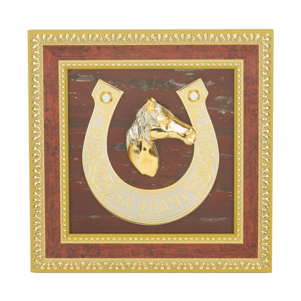 Панно "Подкова на удачу" яшма фото 1 — 