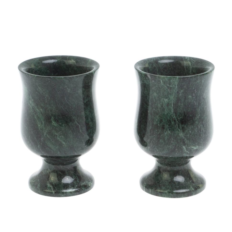 Набор рюмок 2 шт из шабровского змеевика 60 мл / 5х5х8 см фото 1 — 