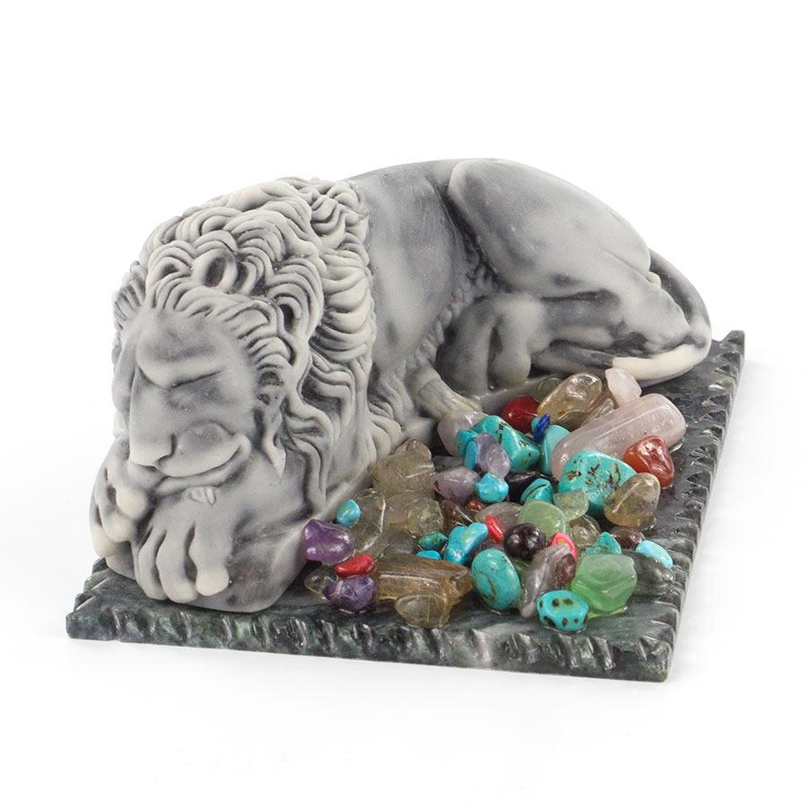 Сувенир "Лев спит" из мрамолита фото 1 — 